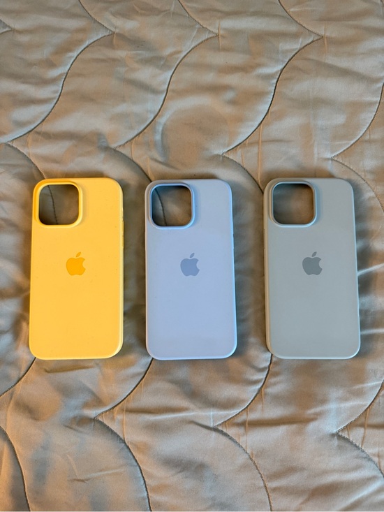 Apple Other - Apple Silicone iPhone 14 Pro Max Cases - Yellow, Light Blue, Gray
